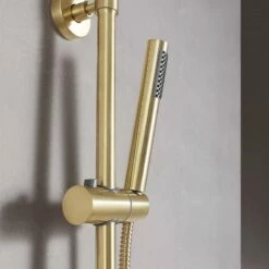 Colonne De Douche Thermostatique Cezelo Dorée Brossée -Produits De Salle De Bain Soldes 2024 23844 colonne thermostatique or