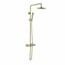 Colonne De Douche Thermostatique Cezelo Dorée Brossée -Produits De Salle De Bain Soldes 2024 23930 colonne douche cezelo thermostatique