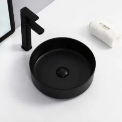 Vasque à Poser Noire Mate Neru 36 Cm -Produits De Salle De Bain Soldes 2024 23969 vasque neru noir mat