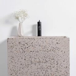Lavabo Totem Rectangle Terrazzo Marron Venezia 8 Lavabo Totem Rectangle Terrazzo Marron Venezia -Produits De Salle De Bain Soldes 2024 24013 vasque totem terrazzo marron