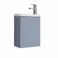 Meuble Lave Main Essential Gris Bleu 40 Cm X 22 Cm -Produits De Salle De Bain Soldes 2024 24034 lave main bleu gris
