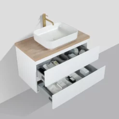 Meuble Avec Plan Pour Vasque Alicia Blanc Mat 90 Cm -Produits De Salle De Bain Soldes 2024 24679 meuble simple vasque alicia 90