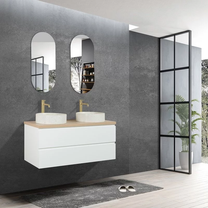 Meuble Avec Plan Pour Vasque Alicia Blanc Mat 120 Cm 4 Meuble Avec Plan Pour Vasque Alicia Blanc Mat 120 Cm – Image 2