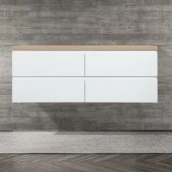 Meuble Avec Plan Pour Vasque Alicia Blanc Mat 140 Cm -Produits De Salle De Bain Soldes 2024 24719 meuble alicia 140