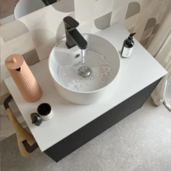 Meuble Avec Vasque Optimus -Produits De Salle De Bain Soldes 2024 24959 meuble 60cm noir