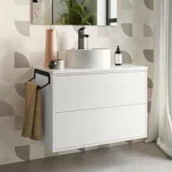 Meuble Avec Vasque Optimus -Produits De Salle De Bain Soldes 2024 24962 meuble optimus blanc mat