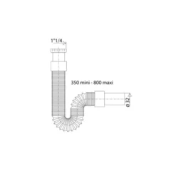 Flexible D'évacuation Extensible 35 - 80 Cm -Produits De Salle De Bain Soldes 2024 25079 dessin moduopflex