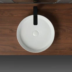 Vasque à Poser Blanche Mate Cannela 42 Cm -Produits De Salle De Bain Soldes 2024 25119 vasque salle de bain ondule