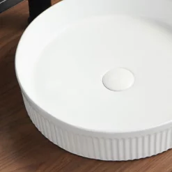 Vasque à Poser Blanche Mate Cannela 42 Cm -Produits De Salle De Bain Soldes 2024 25120 vasque gaufre