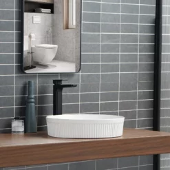 Vasque à Poser Blanche Mate Cannela 42 Cm