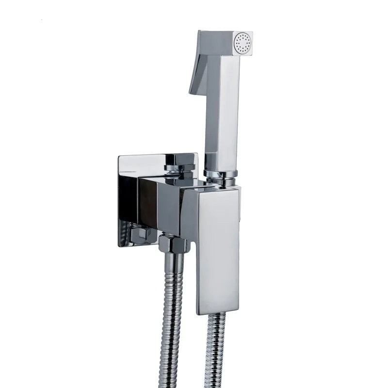 Ensemble De Douchette Hygiénique Carré Chrome 3 Ensemble De Douchette Hygiénique Carré Chrome