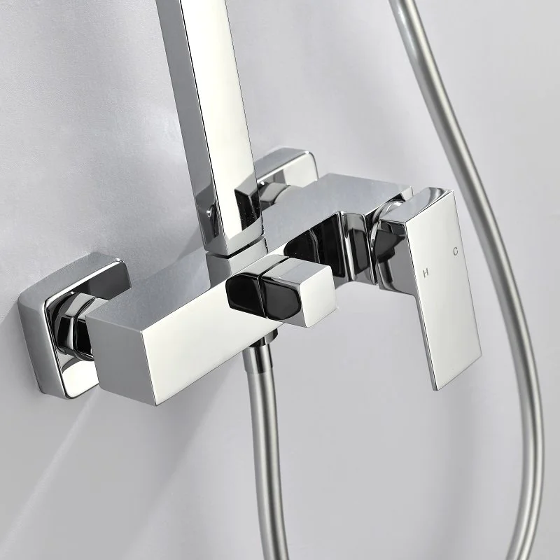 Colonne De Douche Mécanique Carréo Chrome 6 Colonne De Douche Mécanique Carréo Chrome – Image 4