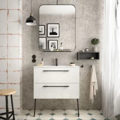 Meuble De Salle De Bain Sur Pied Profondeur 35 Cm -Produits De Salle De Bain Soldes 2024 25746 s35 blanc