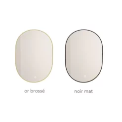 Miroir LED Falbala 60 Cm Or Brossé Et Noir Mat -Produits De Salle De Bain Soldes 2024 25761 miroir led falbala 60