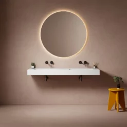 Plan Double Vasque Suspendu SISA 150 Cm En Solid Surface