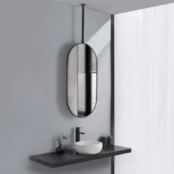 Miroir Suspendu Au Plafond Ovale Psyché -Produits De Salle De Bain Soldes 2024 25890 miroir oval noir mat