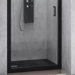 Porte De Douche Noir Mat Sur Mesure -Produits De Salle De Bain Soldes 2024 26109 porte douche zephyros 20 g noir zoom bas