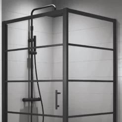 Porte D'angle Atelier Noir Mat Sur Mesure 9 Porte D'angle Atelier Noir Mat Sur Mesure -Produits De Salle De Bain Soldes 2024 26168 paroi douche dangle zephyros noir zoom haut