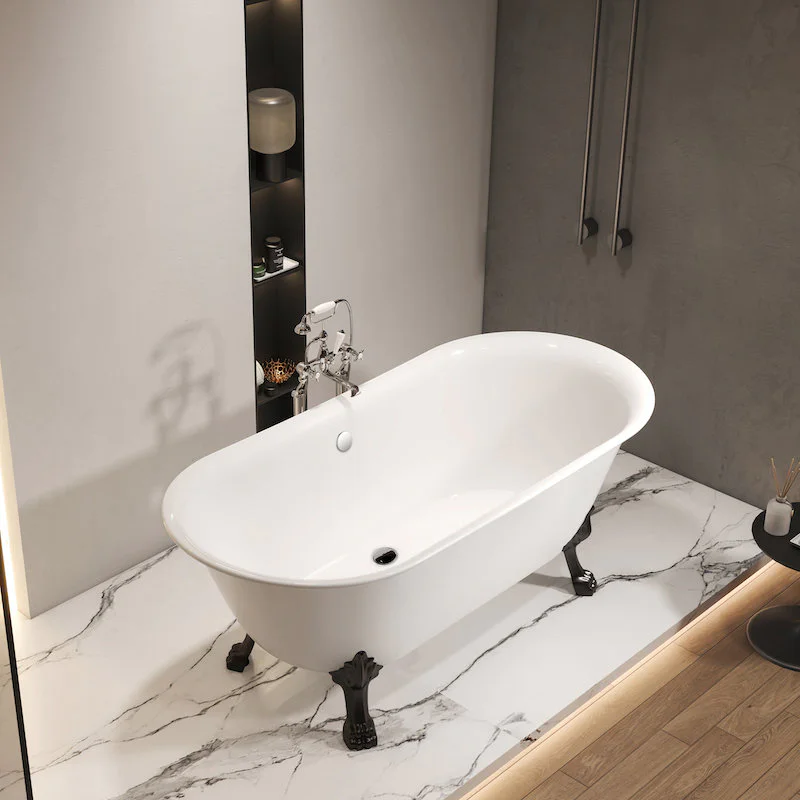 Baignoire Rétro Pied De Lion Noir 165 Cm 4 Baignoire Rétro Pied De Lion Noir 165 Cm – Image 2