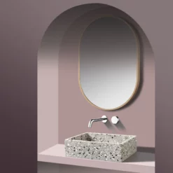 Vasque Terrazzo Framenta 50 Cm -Produits De Salle De Bain Soldes 2024 26674 vasque terrazzo grise