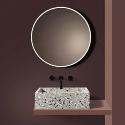 Vasque Terrazzo Framenta 50 Cm -Produits De Salle De Bain Soldes 2024 26675 terrazzo gris lavabo