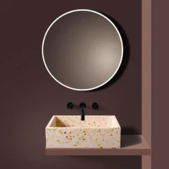 Vasque Terrazzo Rosso 50 Cm -Produits De Salle De Bain Soldes 2024 26679 vasque a poser terrazzo orange