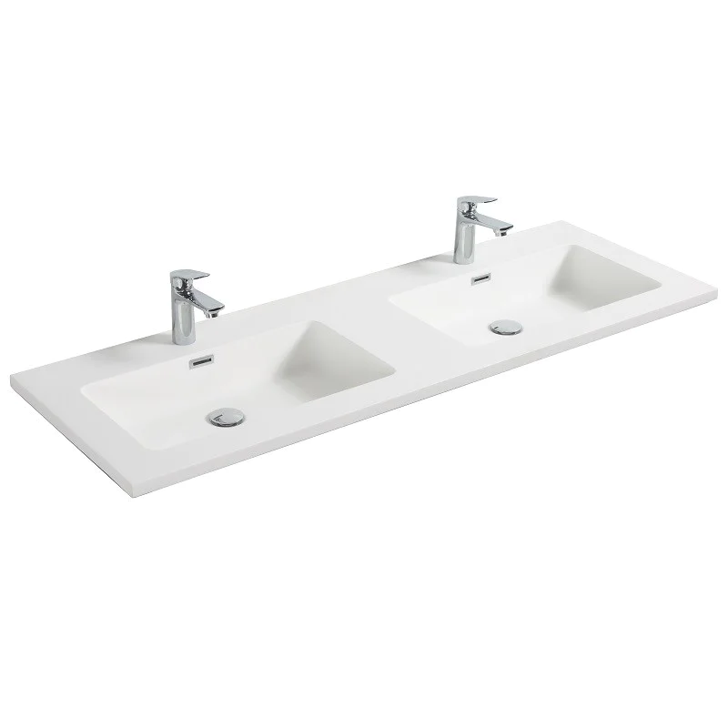 Meuble Salle De Bain Double Vasque Alicia 140 Cm Blanc Mat 8 Meuble Salle De Bain Double Vasque Alicia 140 Cm Blanc Mat â Image 6