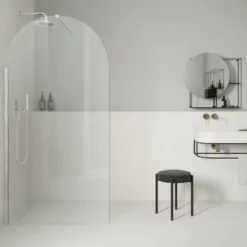 Paroi De Douche Fixe Arrondie Arc Chrome