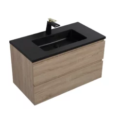 Meuble Salle De Bain Alicia 90 Cm Bois Chêne -Produits De Salle De Bain Soldes 2024 27091 meuble bois noir