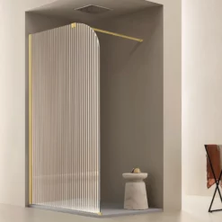 Paroi De Douche Fixe Luna Or Brossé