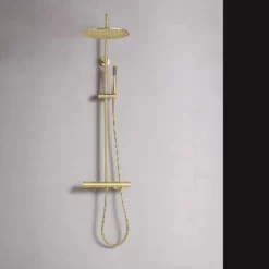 Colonne De Douche Thermostatique Cezelo Dorée Brossée -Produits De Salle De Bain Soldes 2024 27449 colonne thermostatique vernet dore