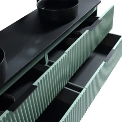 Meuble 180 Cm Ark Avec Plan De Toilette -Produits De Salle De Bain Soldes 2024 27557 ark 180 verda noir mat