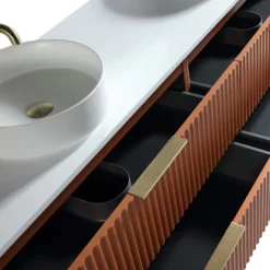 Meuble 180 Cm Ark Avec Plan De Toilette -Produits De Salle De Bain Soldes 2024 27570 ark terracotta blanc