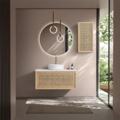 Meuble Raphia 90 Cm Avec Plan