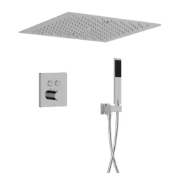 Kit Douche Push Avec Plafond Pluie Chrome -Produits De Salle De Bain Soldes 2024 27771 pack push encastrable chrome