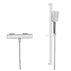 Kit Douche Avec Mitigeur Thermostatique Quadra -Produits De Salle De Bain Soldes 2024 27778 pack barre carre quadra