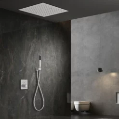 Kit Douche Push Avec Plafond Pluie Chrome