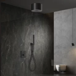 Plafond Pluie Cylindrique Rond Noir Mat 9 Plafond Pluie Cylindrique Rond Noir Mat -Produits De Salle De Bain Soldes 2024 27937 kit cylindre noir