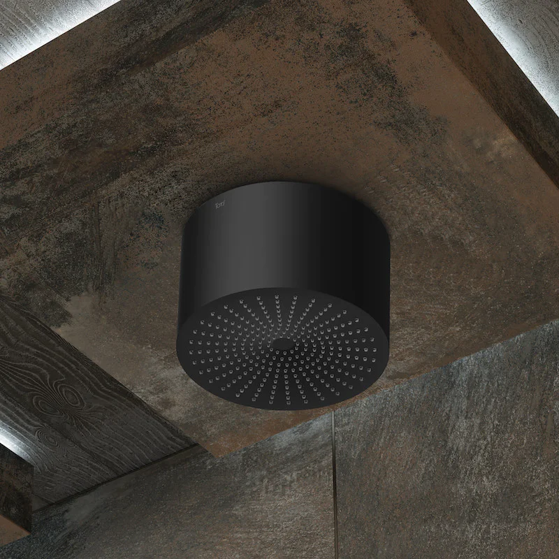 Plafond Pluie Cylindrique Rond Noir Mat 3 Plafond Pluie Cylindrique Rond Noir Mat