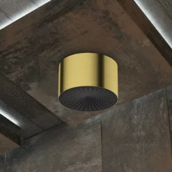 Plafond Pluie Cylindrique Rond Or Brossé