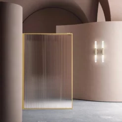 Produits De Salle De Bain Soldes 2024 30 Paroi De Douche Ondulé Or Luxor 110 Cm