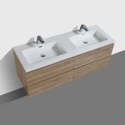 Meuble De Salle De Bain Double Vasque Alicia 140 Cm Bois Chêne -Produits De Salle De Bain Soldes 2024 9037 alicia140 cclair 4