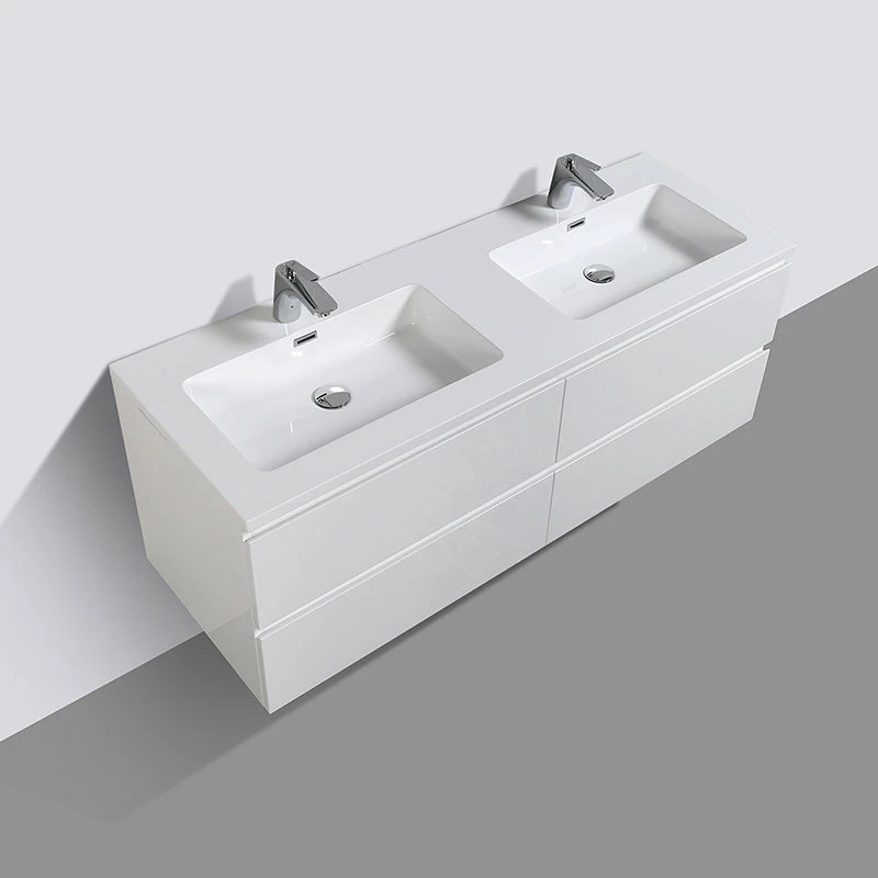 Meuble Salle De Bain Double Vasque Alicia 140 Cm Blanc Mat 6 Meuble Salle De Bain Double Vasque Alicia 140 Cm Blanc Mat â Image 4